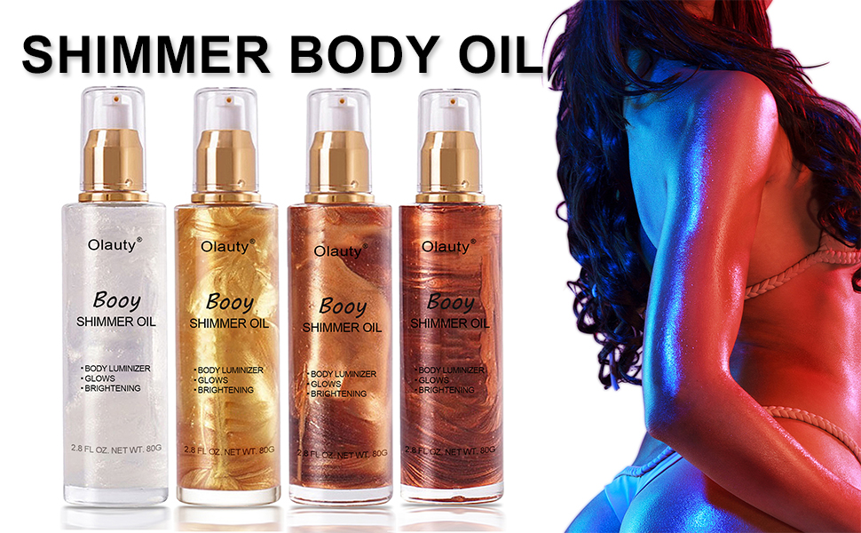 Shimmer Body Oil,Face and Body Liquid Luminizer Waterproof
