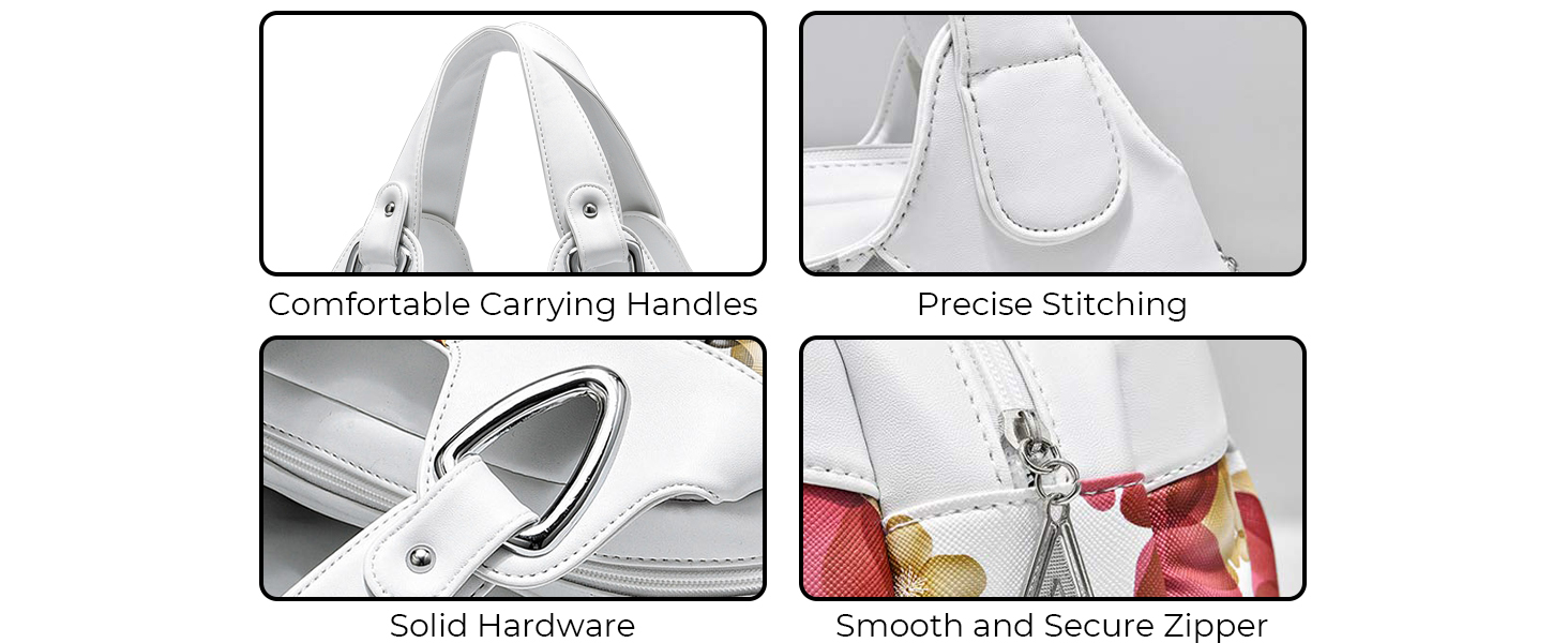 Women handbags purses white small floral cute shoulder satchel tote bag top handle female ladies