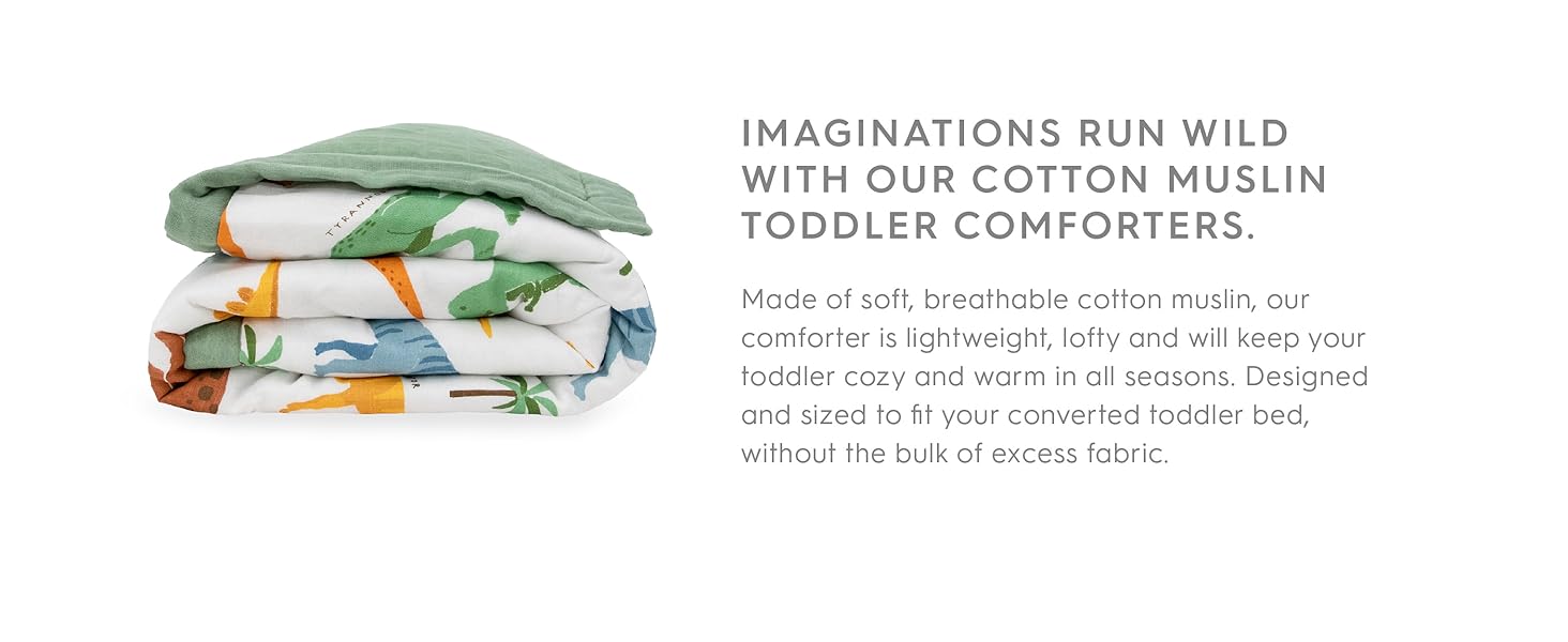 imaginations run wild with our cotton muslin toddler comforters 