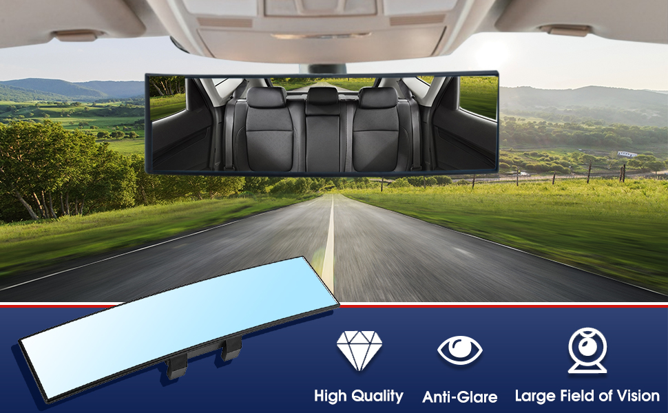 Car Interior Large Rear View Mirror,Universal Car Rearview