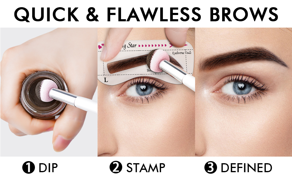 resuable eyebrow stamp stencil kit