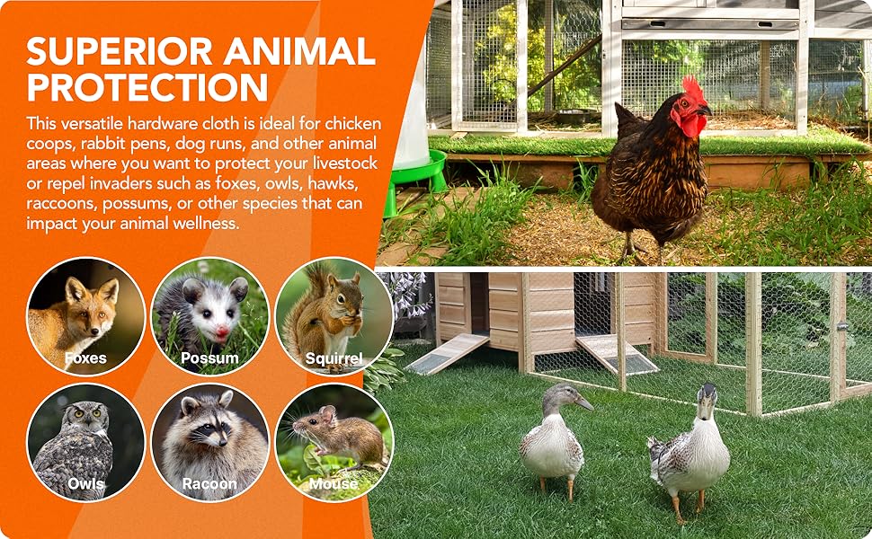 VORVIL Galvanized Hardware Cloth, Hot Dipped Galvanized, Welded Mesh