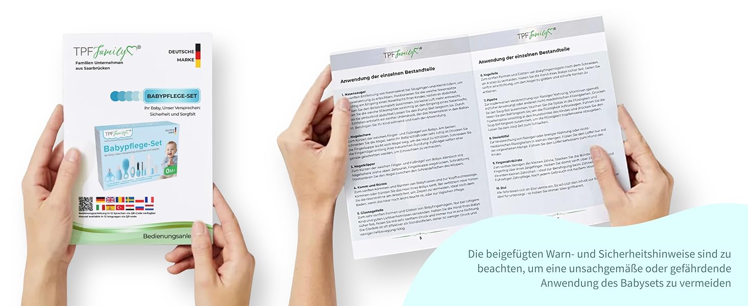 Reihenfolge der Hände, die die Bedienungsanleitung oder die Dokumentationsseiten mit Text und Diagrammen halten und überprüfen.