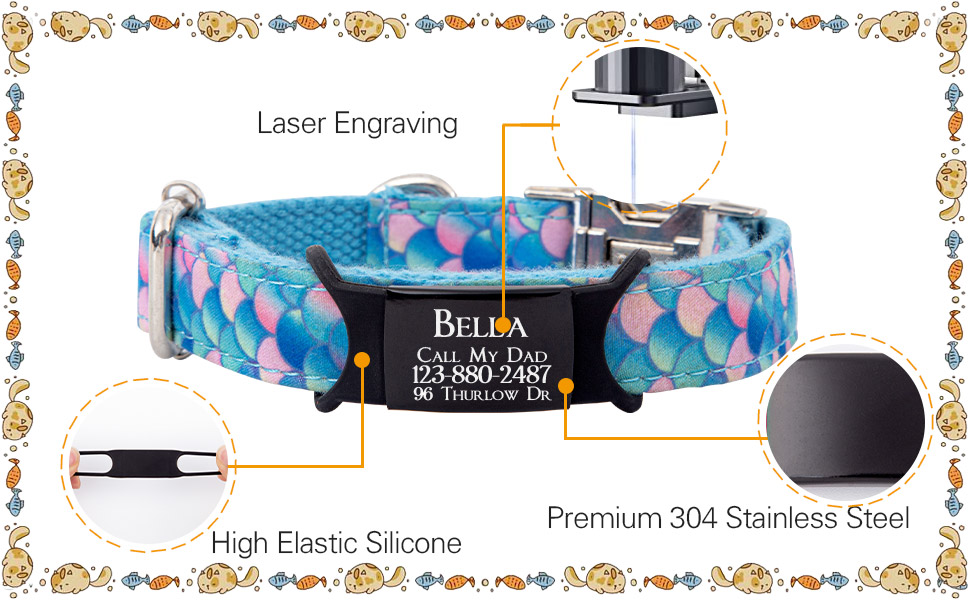 HiPeep Dog Tags Personalized Pets ID Tag Engraved Slide on