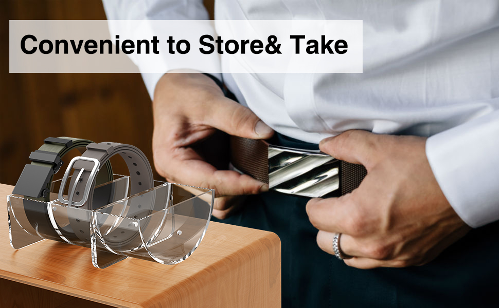 OFFSIR Belt Racks Belt Storage Holder 8 Packs Acrylic Clear