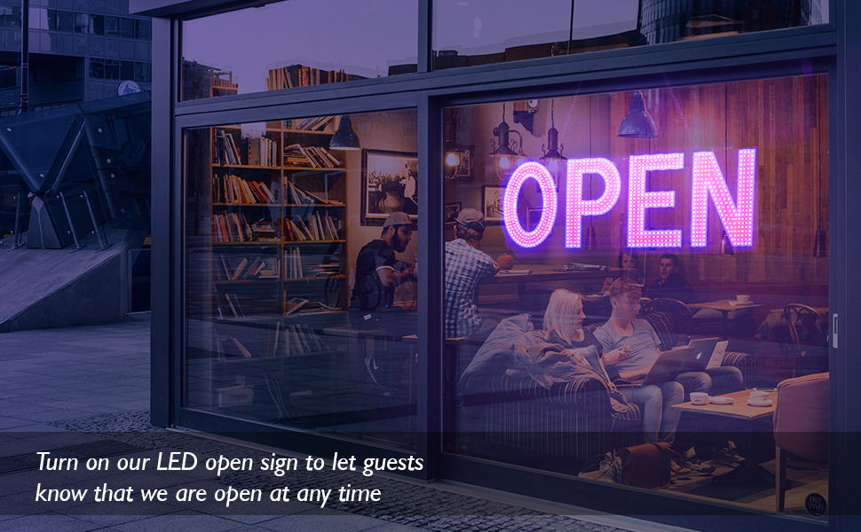 lulixilul LED Open Sign for Business, 40"x14" Dimmable