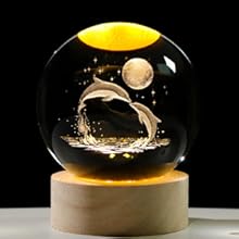 3D Moon Dolphin Crystal Ball