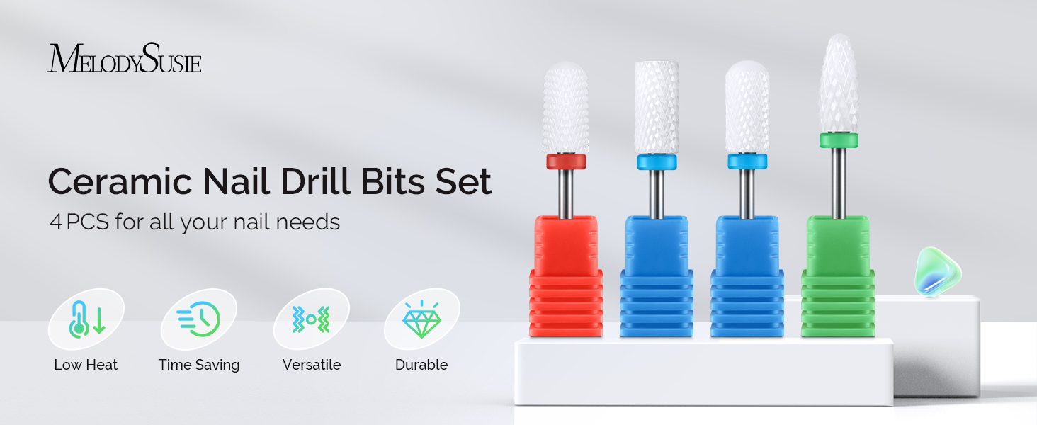 Ceramic Nail Drill Bits Set 4pcs