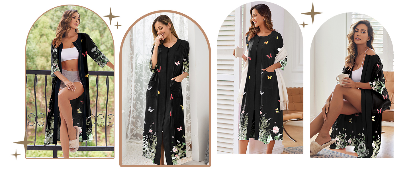 womens zipper robes