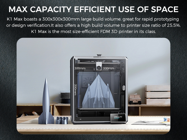 Creality K1 MAX 3D Printer Upgrade with 600mm/s Printing Speed 300