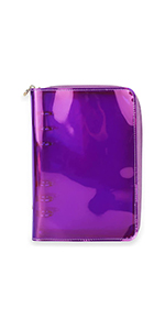 purple zipper zip office school home organizer binder journal planner loose leaf binders cover