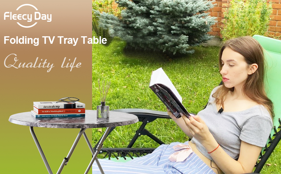 Fleecy day Round Folding TV Tray/TV Trays Dinner Snack