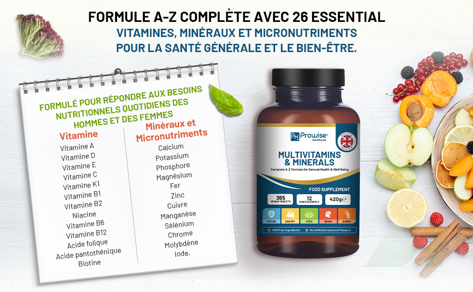une bouteille de vitamine A complète de 26 éléments essentiels