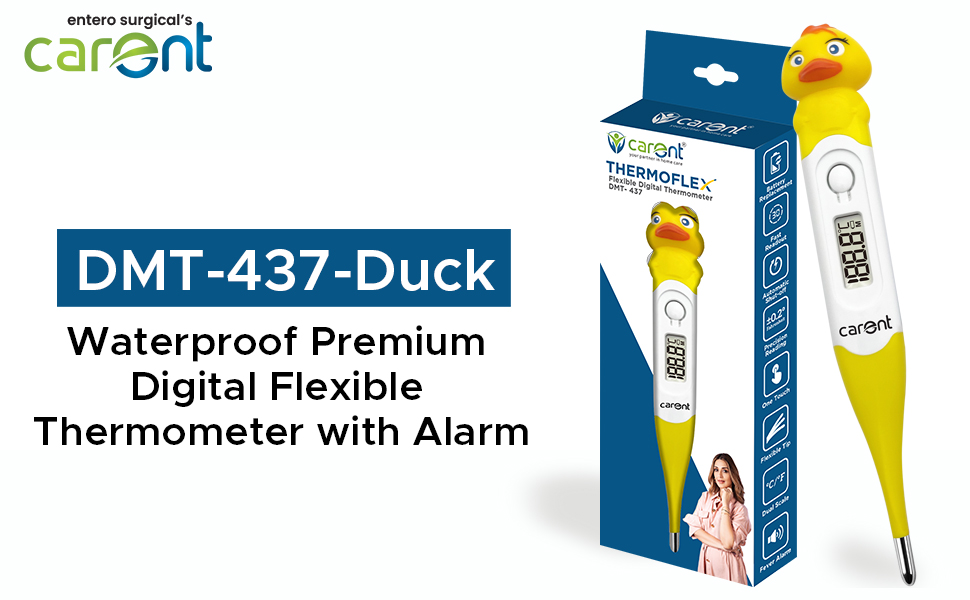 Carent Waterproof Premium Digital Flexible Thermometer with Alarm (DMT