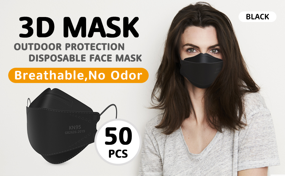 LEVENIS KN95 Face Masks 50 Pack, Breathable Comfortable and