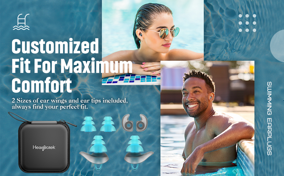 Hearprotek Ear Plugs for Swimming,CustomFit Reusable