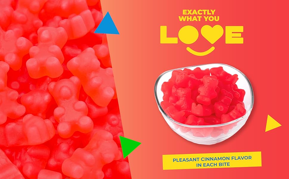 JuJu Cinnamon Bears Gummy Candy (1 Pound Bag) Grocery