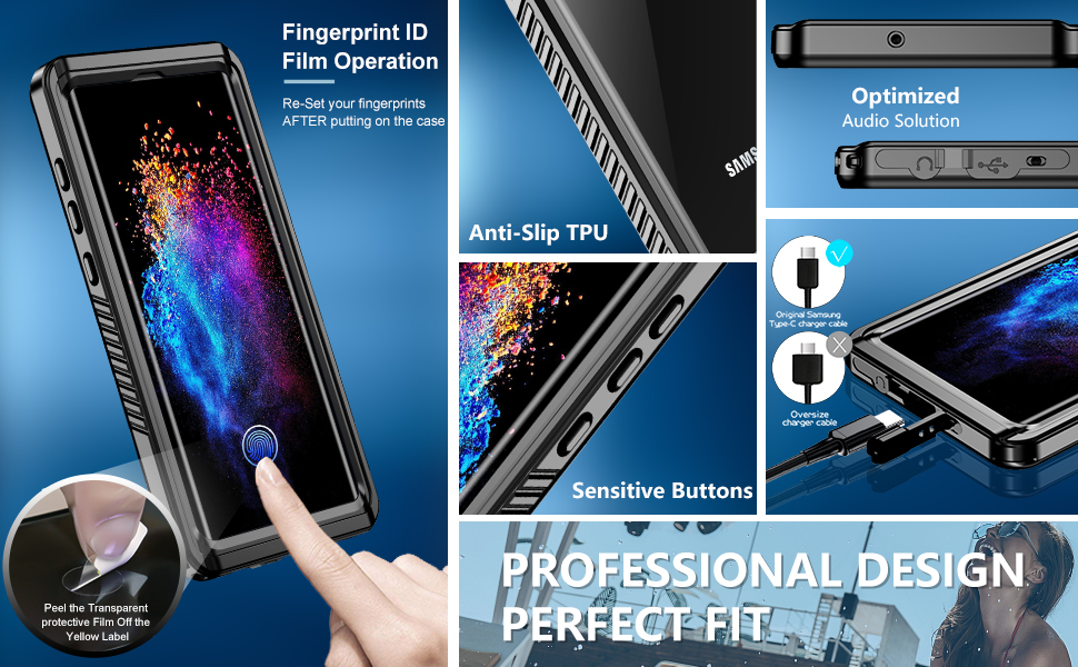 Temdan for Samsung Galaxy S10 Case, [with Builtin Screen