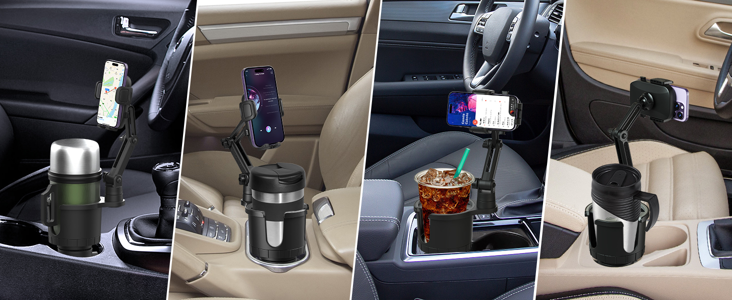 large cup holder phone mount for car