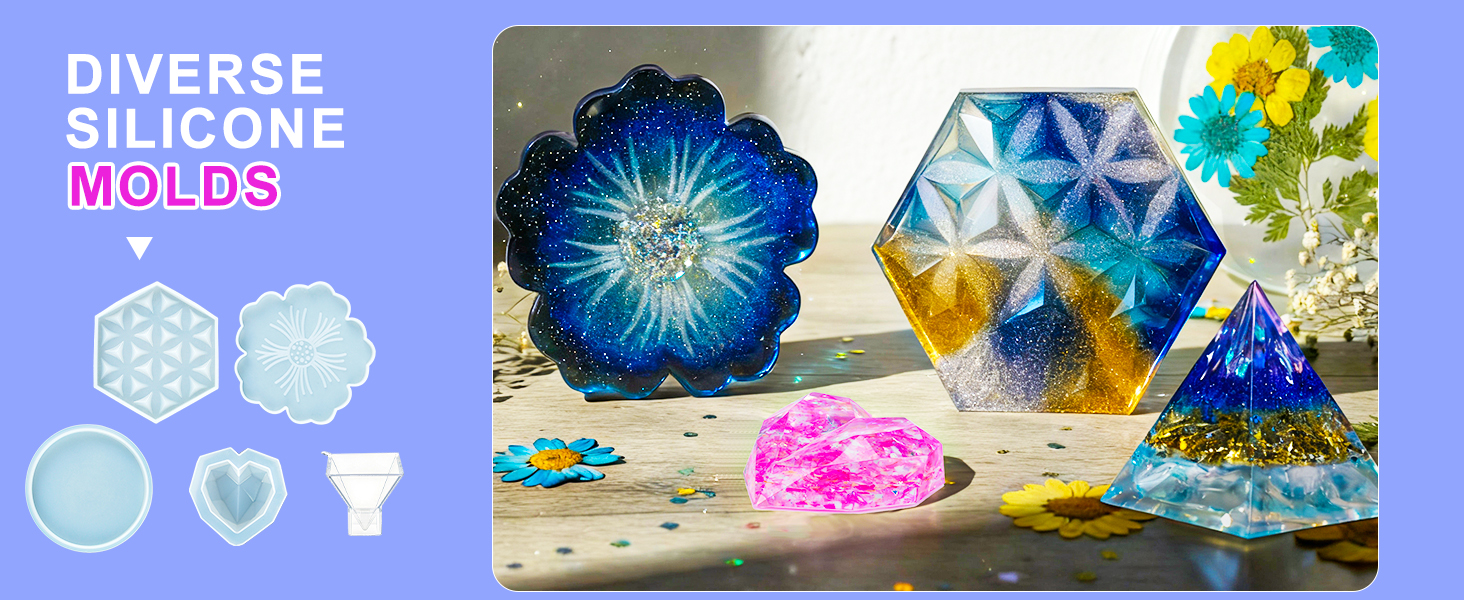 epoxy resin kit epoxy resin molds silicone resin kit for beginners with coaster molds resina epoxica