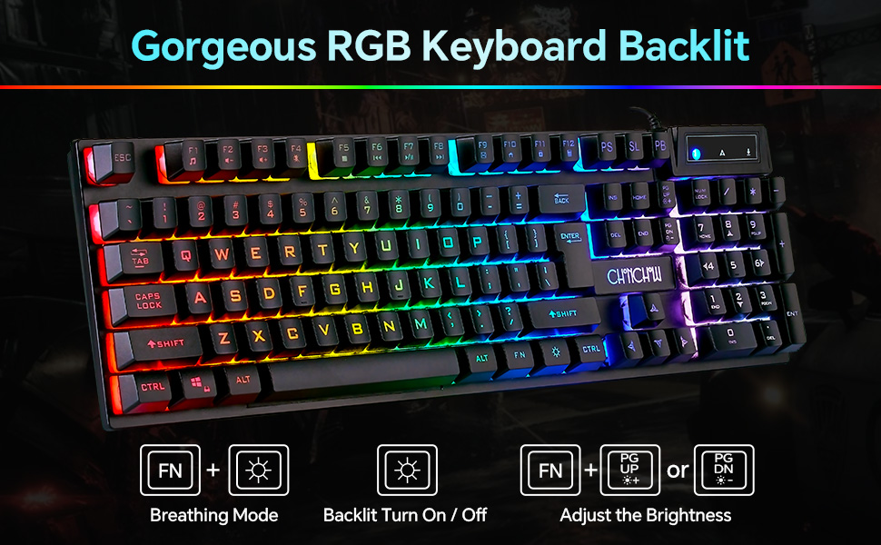 LED RAINBOW RGB BACKLIGHT GAMING KEYBOARD