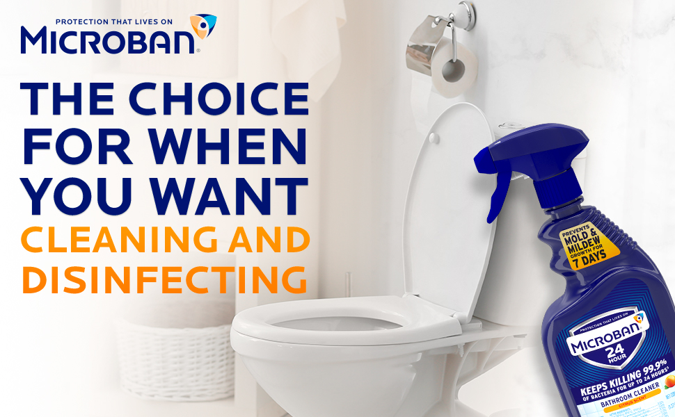 MICROBAN Bathroom Cleaner, 24 Hour Sanitizing and