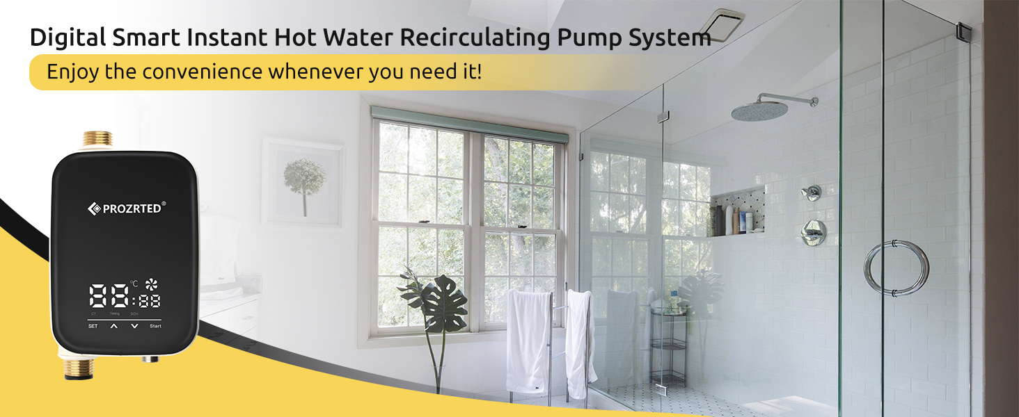 PROZRTED Digital Smart Instant Hot Water Recirculating Pump Kit with