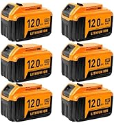 Kulatiom 6Pcs 12.0Ah 20V Replacement for Dewalt 20v Max Battery Compatible with Dewalt Battery 20...
