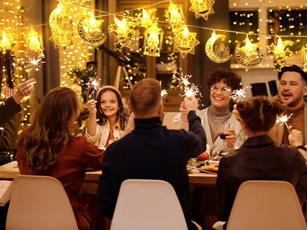 ACAREY Ramadan Deko Lichterkette, 20 LED Muslim Ramadan Lichterkette, 3M Eid Ramadan Dekoration Laternen Lichterkette, Islam Ramadan Dekoration Fu00fcr Auu00dfen Innen Haus Garten Rasen String Lights (Weiu00df