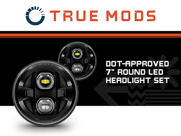Amazon.com: TRUE MODS 7 Inch LED Headlights Round [DOT