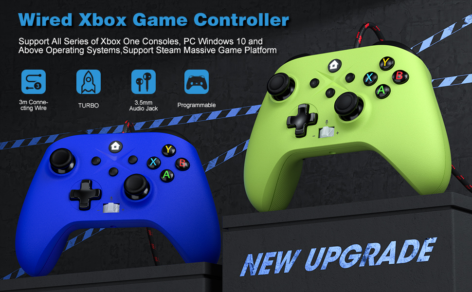 Bonacell 2PCS wired controllers for Xbox one s/x Pc controller with