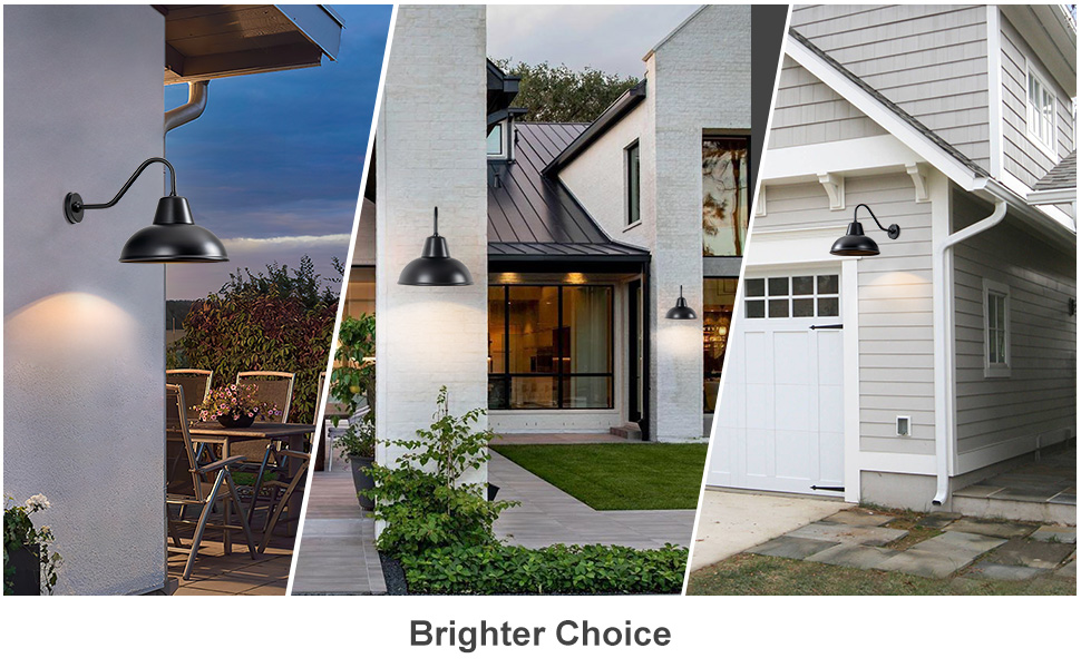 FORMAIMI Gooseneck Barn Light Outdoor 14.9" Large Waterproof Wall