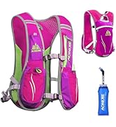 JEELAD Running Hydration Vest Trail Running Backpack BPA-Free Leak-Proof Running Water Bottles fo...