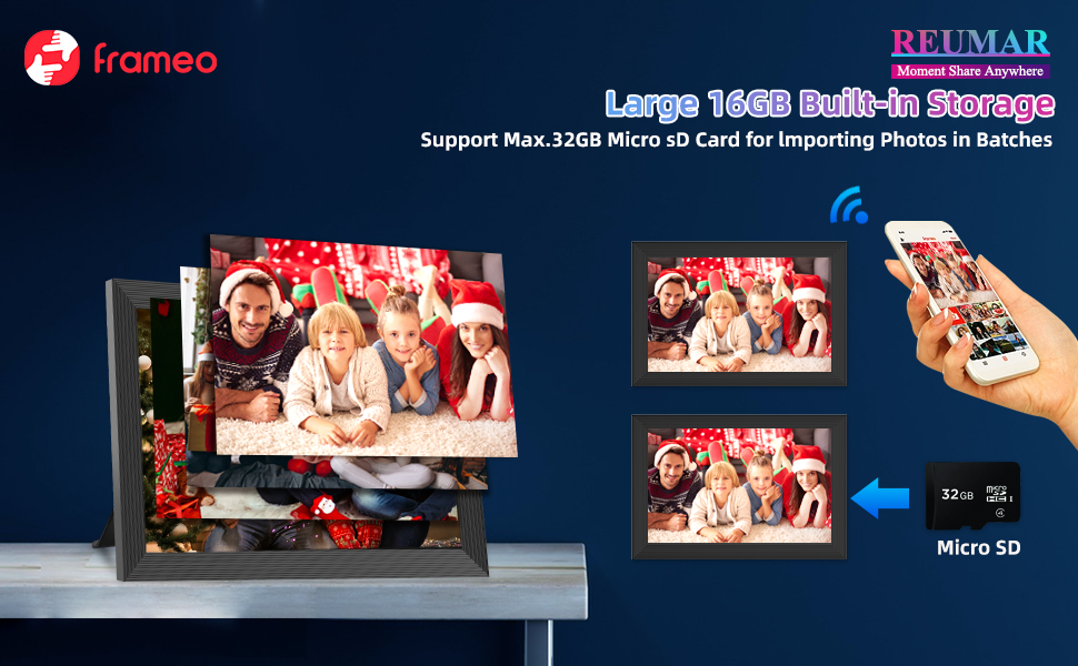 FRAMEO Digital Picture Frame, 10.1 Inch Smart WiFi Digital Photo Frame