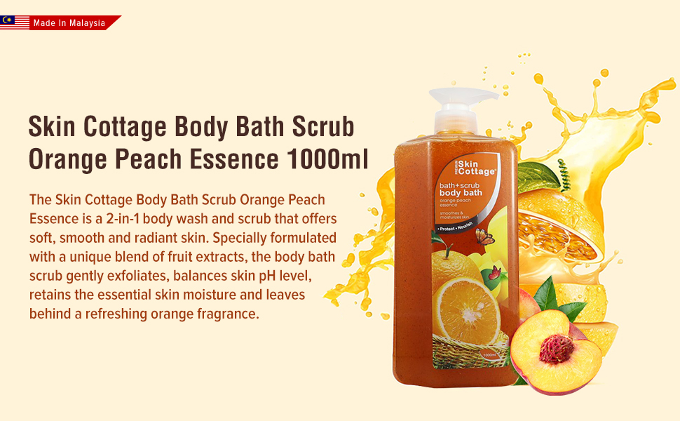 Skin Cottage Body Bath Scrub Orange Peach Essence