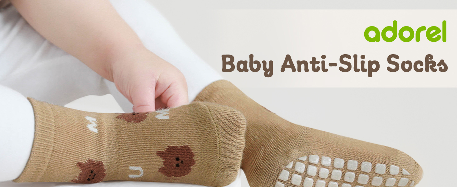 Adorel Calcetines Antideslizantes para Bebés Niños Lote de 6