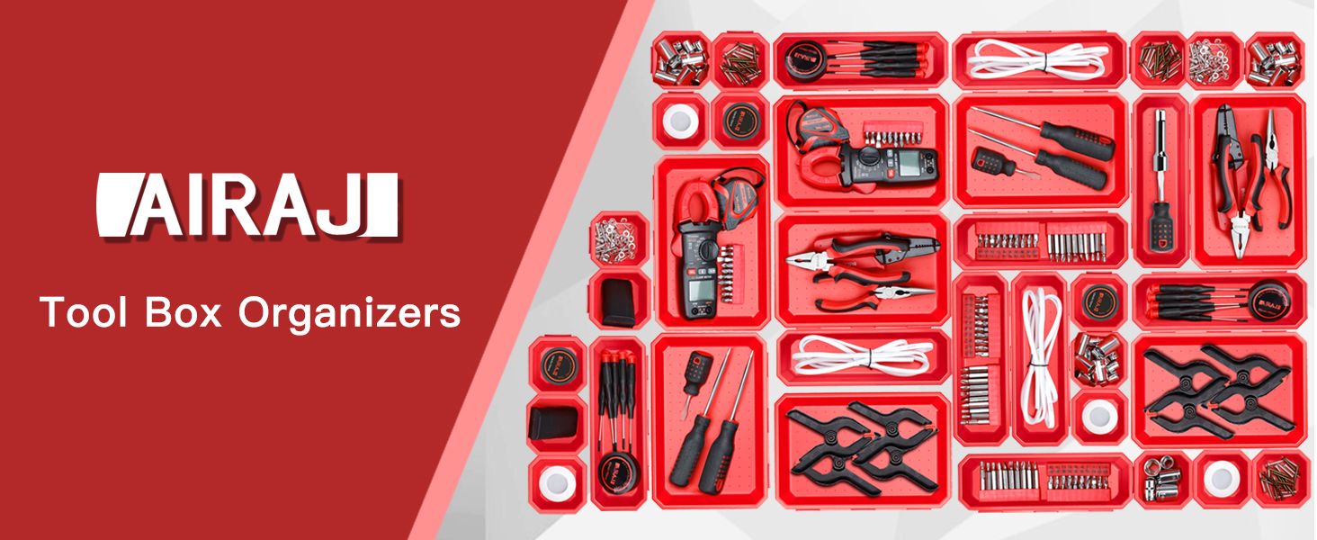 AIRAJ 36 Pcs Tool Box Organizer,3 Sizes Tool Box Organizer,PP Material
