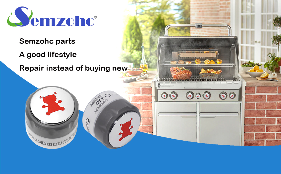 Semzohc 4 Pack 91538 Grill Lighted Control Knobs