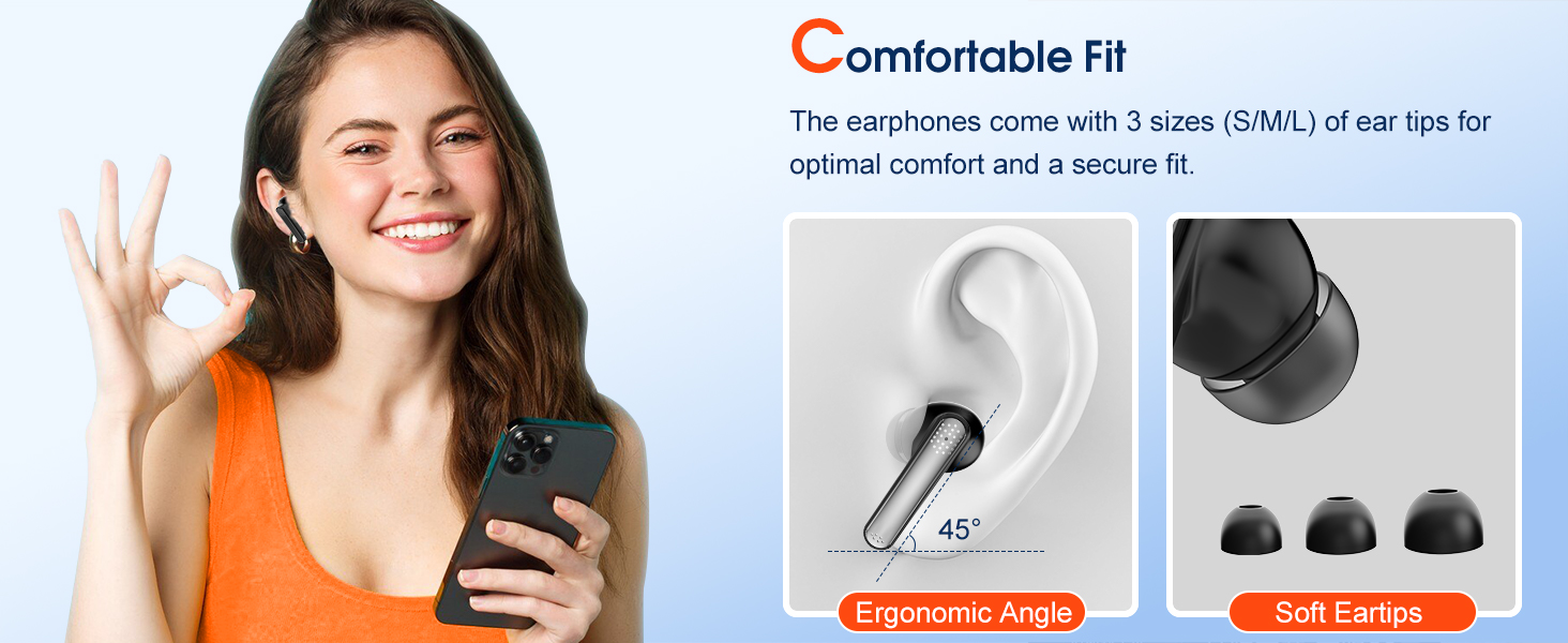 Aptkdoe Wireless Earbuds, Bluetooth 5.3 Headphones with ENC Noise