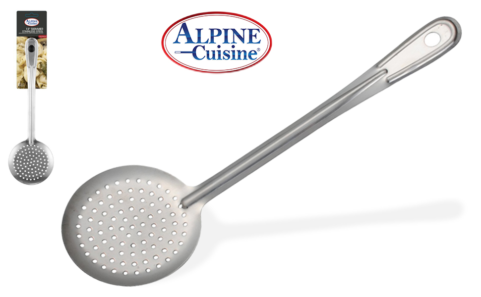 Alpine Cuisine Stainless Steel Skimmer Spoon 13 Inch