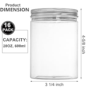 plastic jars 20oz