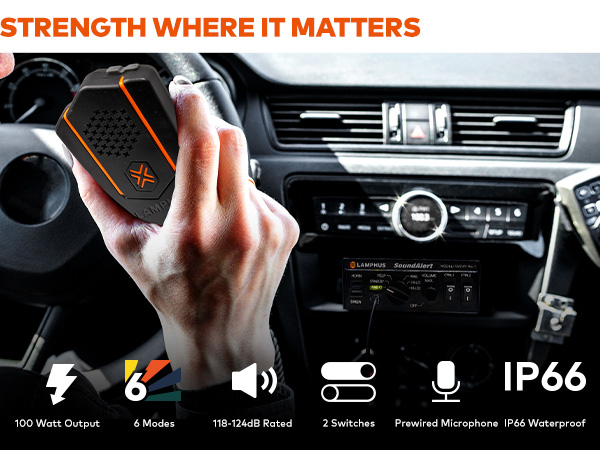  SoundAlert 100W 118-124dB Police Siren Slim Speaker Combo Kit