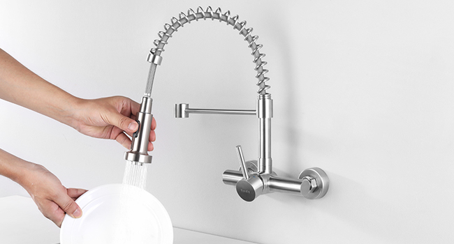 Tondiy Grifo de Cocina de Pared Extraíble con 2 Modos