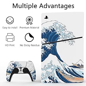 PlayVital Autocollant pour ps5 Slim Console Digital Edition Sticker Skin