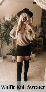 womens waffle knit top