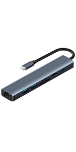 USB Type C ハブ 7in1 4K「USBC2-7HUB.C」 USB Type-C ハブ 7in1 USB3.0x2 4K 8K出力 HDMI Thunderbolt3