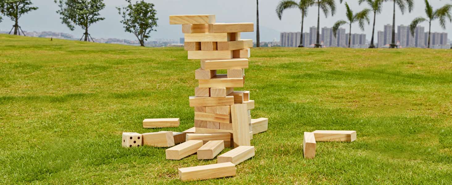 ApudArmis Giant Tumble Tower (Stack from 2Ft to Over 4.2Ft), 54 PCS