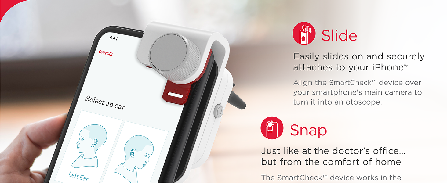 SmartCheck Digital Ear Scope from Children's Tylenol, Otoscope with Light for iPhone