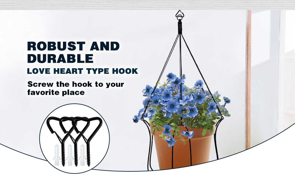 20 Pack QHanger Hooks, Love Screw Hooks with Safety Buckle, Outdoor