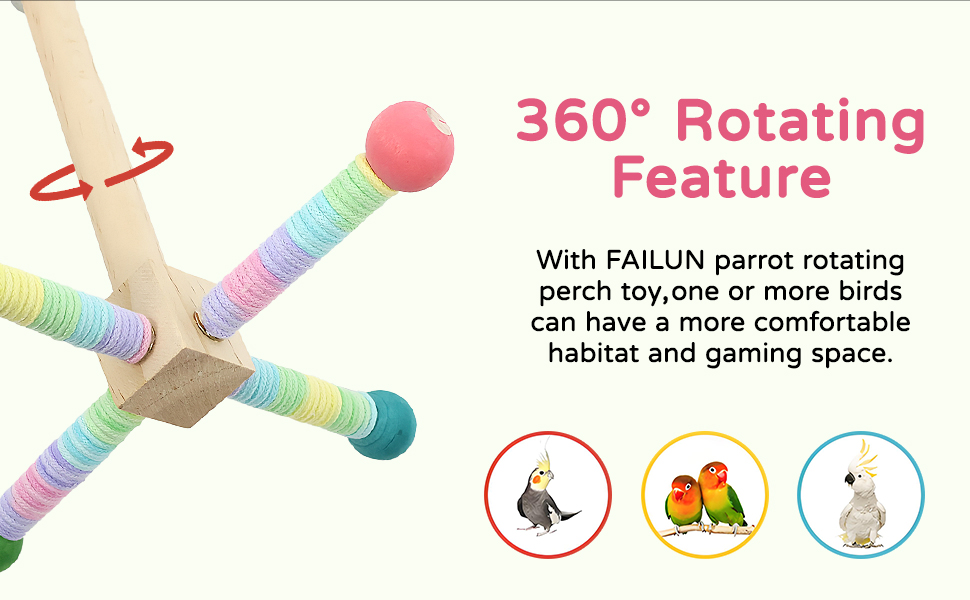 FAILUN PARROT ROTATING PERCH TOY